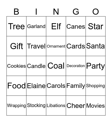 Christmas Bingo Card