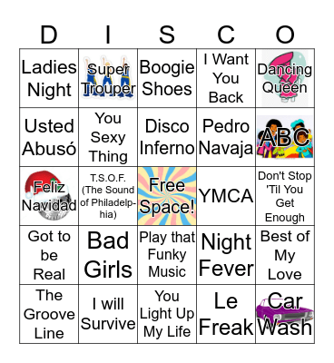 Groovy Hits of the 1970s! Bingo Card