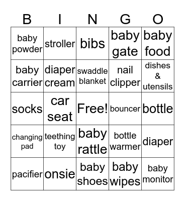 Baby Patel Bingo Card