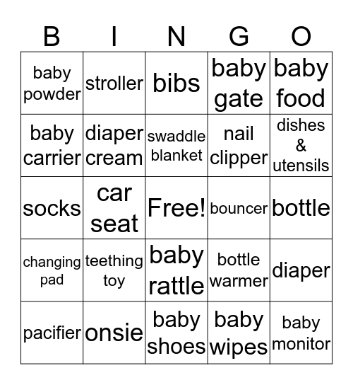 Baby Patel Bingo Card