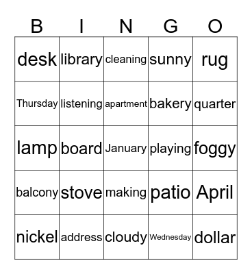 Foundations Bingo Card