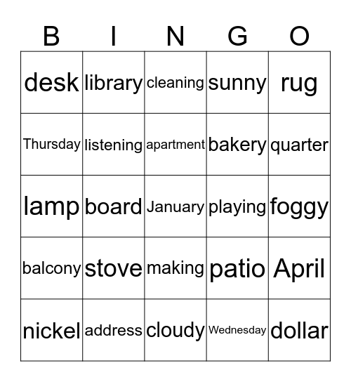 Foundations Bingo Card