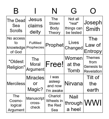 Apologetics Bingo Card