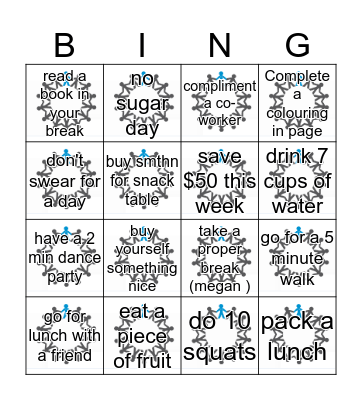 New Years Resolutions Bingo Card