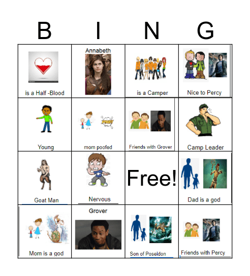 Character Bingo Card