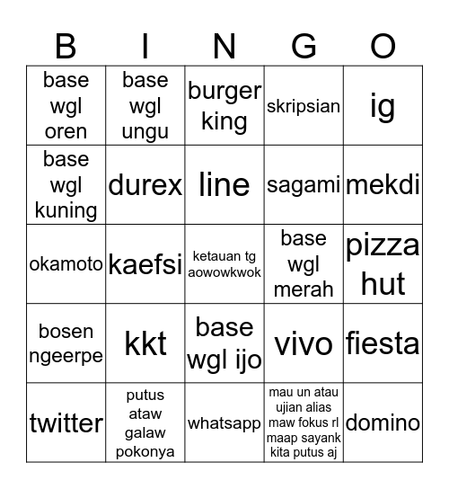 bismillah katya juara olimpiade bingo Card