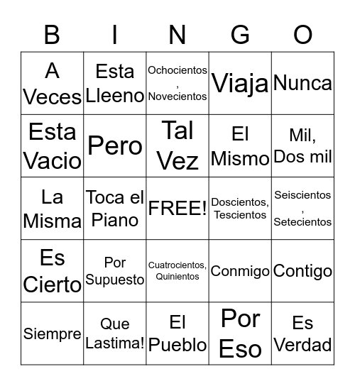 Bingo Card