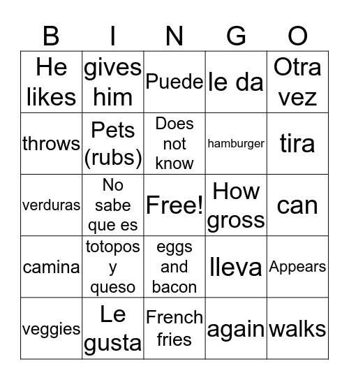 Winston  Bingo Card
