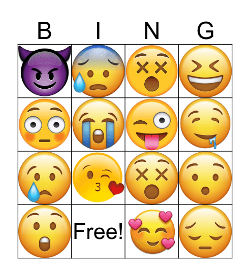 Emoji Bingo Card