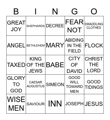 MERRY CHRISTMAS Bingo Card