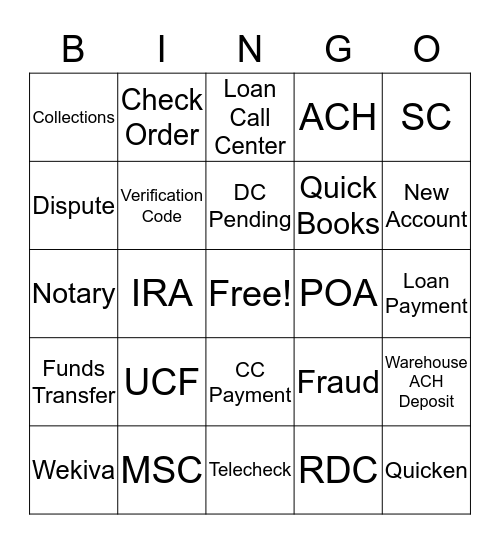 FAIRWINDS BINGO Card