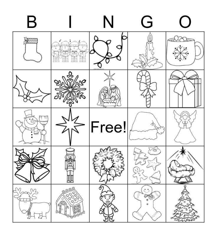christmas bingo cards coloring page high quality