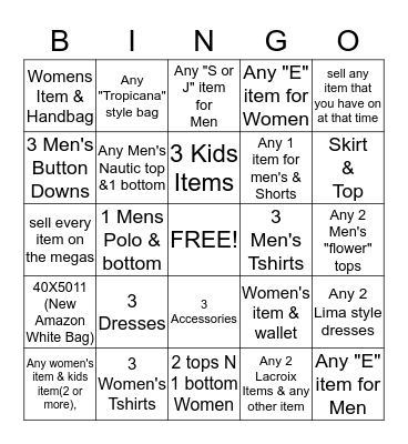 DESIGUAL Bingo Card