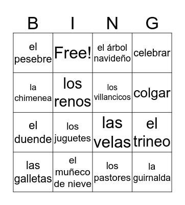 La Navidad Bingo Card