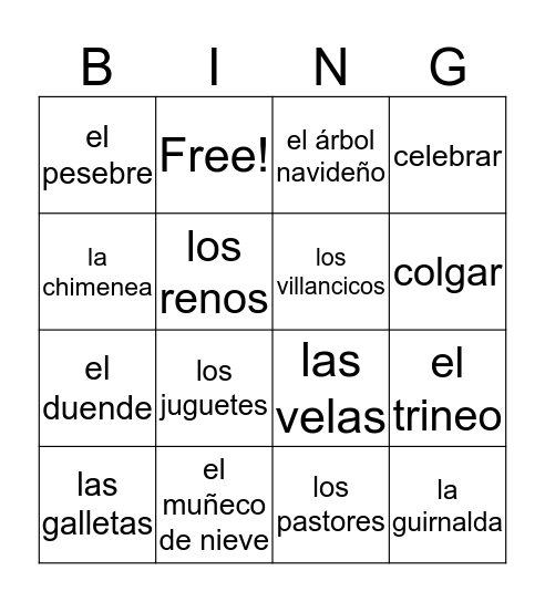 La Navidad Bingo Card