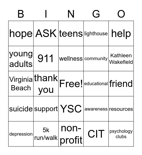 I Need A Lighthouse Bingo Card