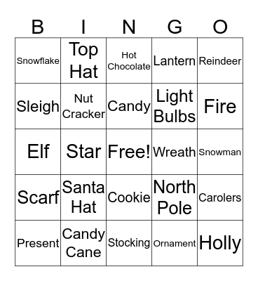 Holiday Party Bingo Card