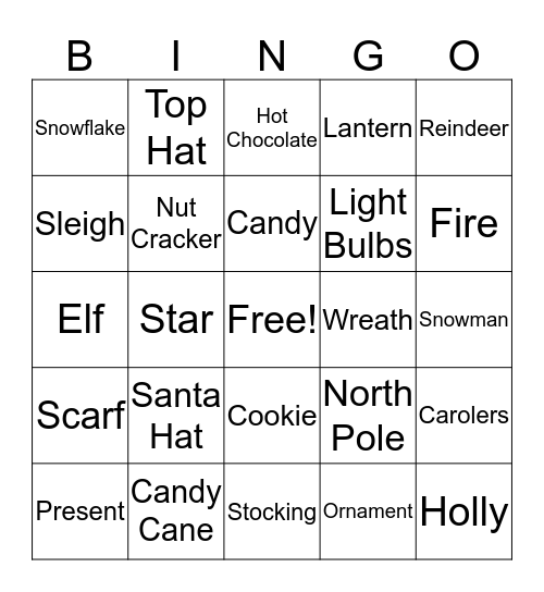 Holiday Party Bingo Card