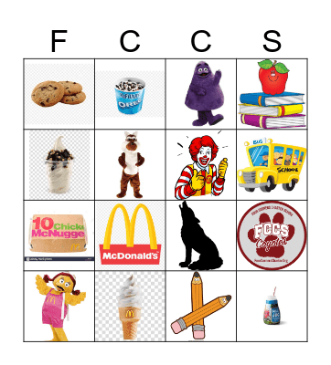 Spirit Night Bingo Card