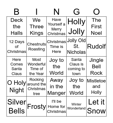 Christmas Singo Bingo Card