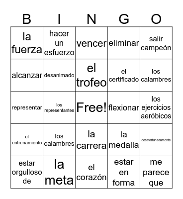 Competencia Bingo Card