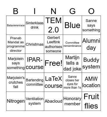 December GMA 52 Bingo Card