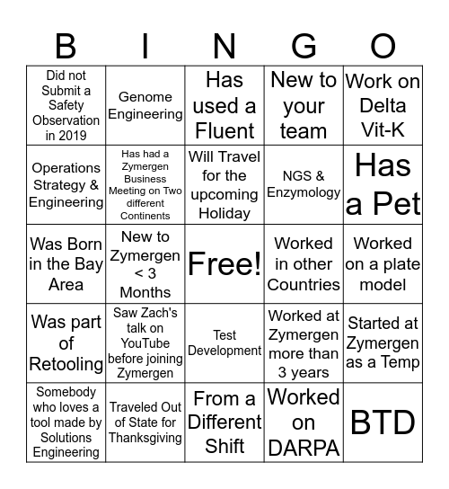 Introduce Yourself to Someone Bingo Card