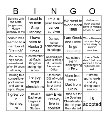 OH Holiday Party Bingo Card
