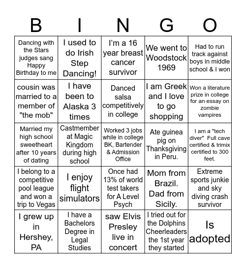 OH Holiday Party Bingo Card