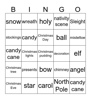 Christmas Bingo Card