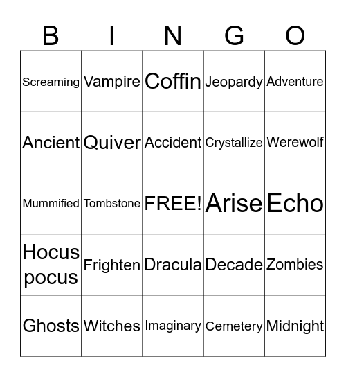 HALLOWEEN BINGO Card