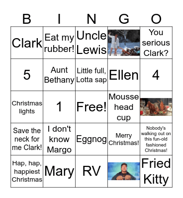 Griswold/DPRA Family Vacation Bingo Card