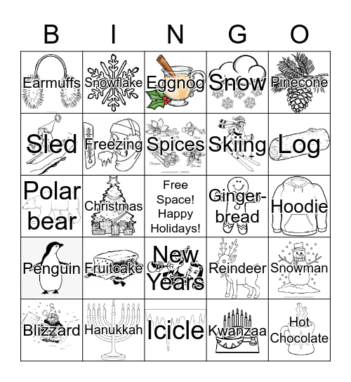 Winter Celebration Bingo Card