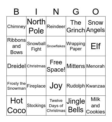 Winter Bingo Card