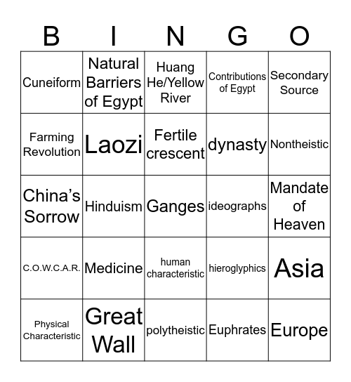 Winter Final  Bingo Card