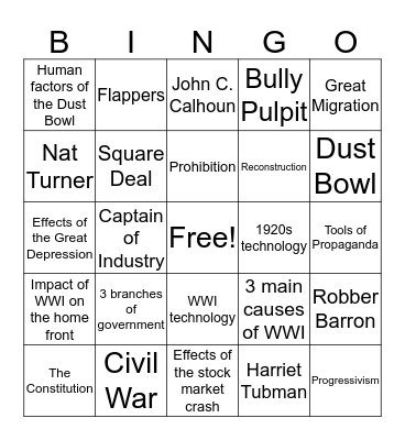 BINGO FINAL Bingo Card