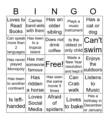 THE THERAPY GYM BINGO Card