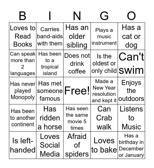 THE THERAPY GYM BINGO Card