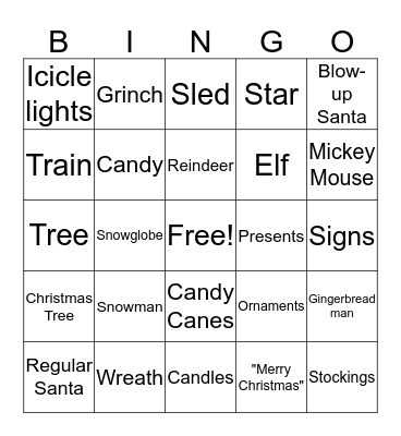 X-mas Deco Bingo Card