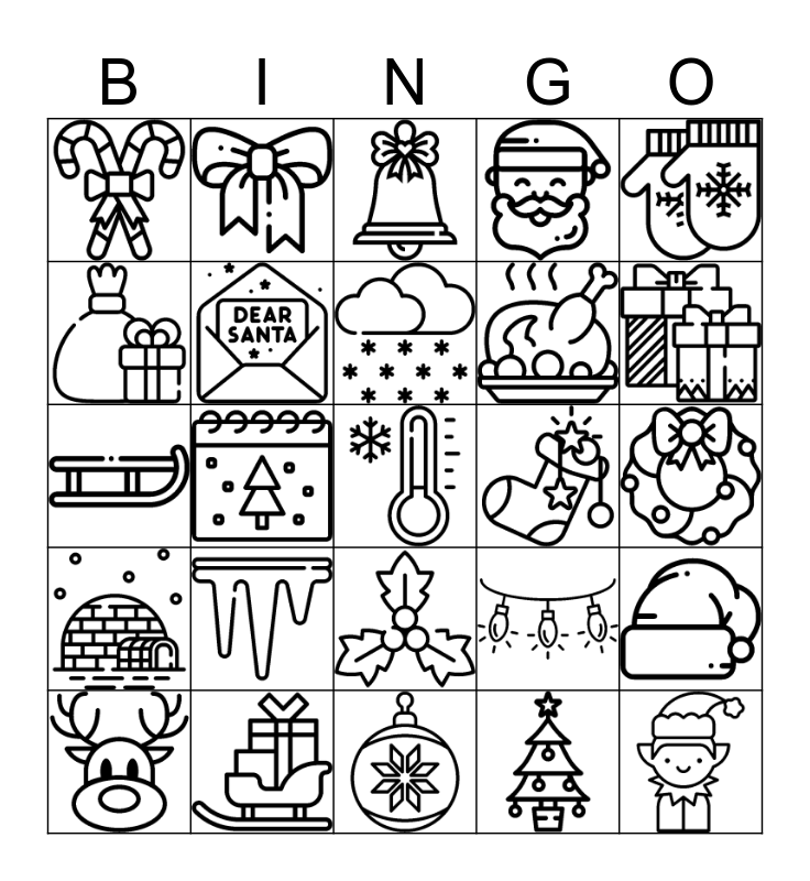 christmas bingo cards coloring page easy