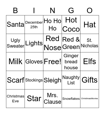 Christmas BINGO Card