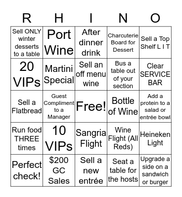 Monday PM  Bingo Card
