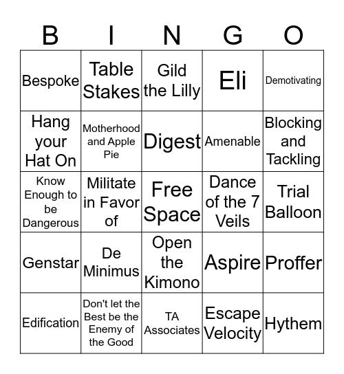 Software Sell-Side Bingo Card