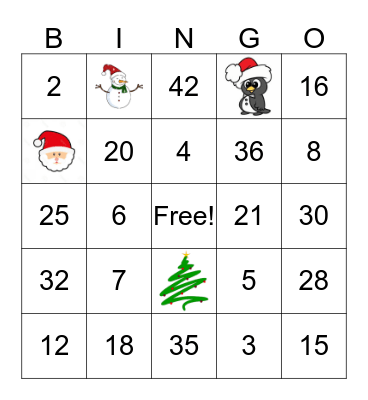 Multiplication Bingo Card