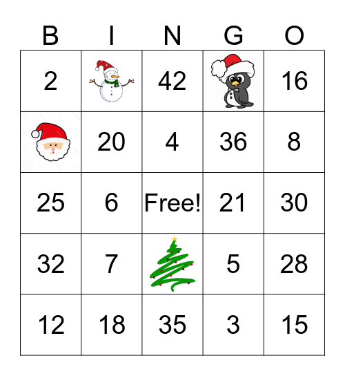 Multiplication Bingo Card