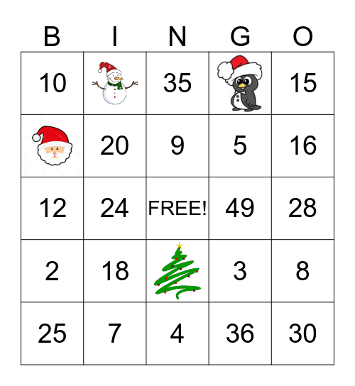 Multiplication Bingo Card