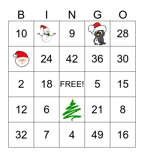 Multiplication Bingo Card