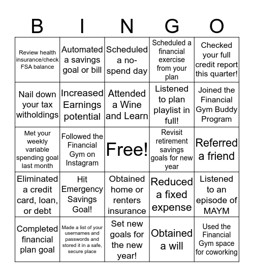 End Of Year Checklist! Bingo Card