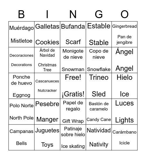 Bingo Navideño - Christmas Bingo Card