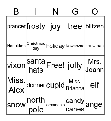 SACC BINGO Card